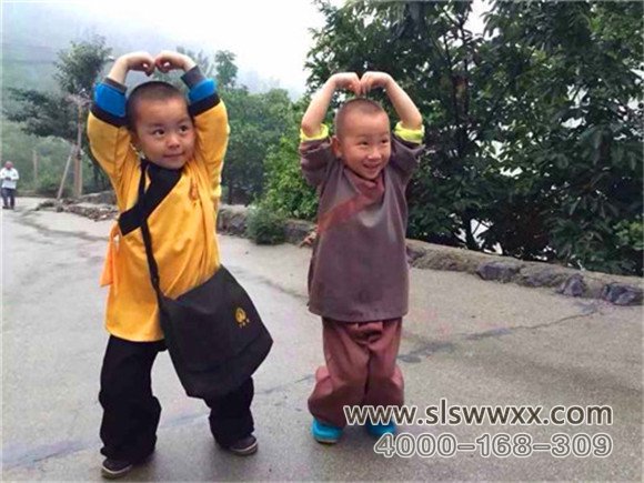 少林寺武术学校的学员在练习武术