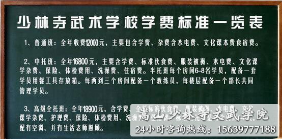 少林寺武术学校收费标准
