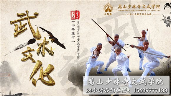 少林寺武术学校的学员在练武
