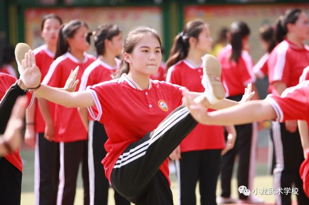 少林寺武校女生习武现场
